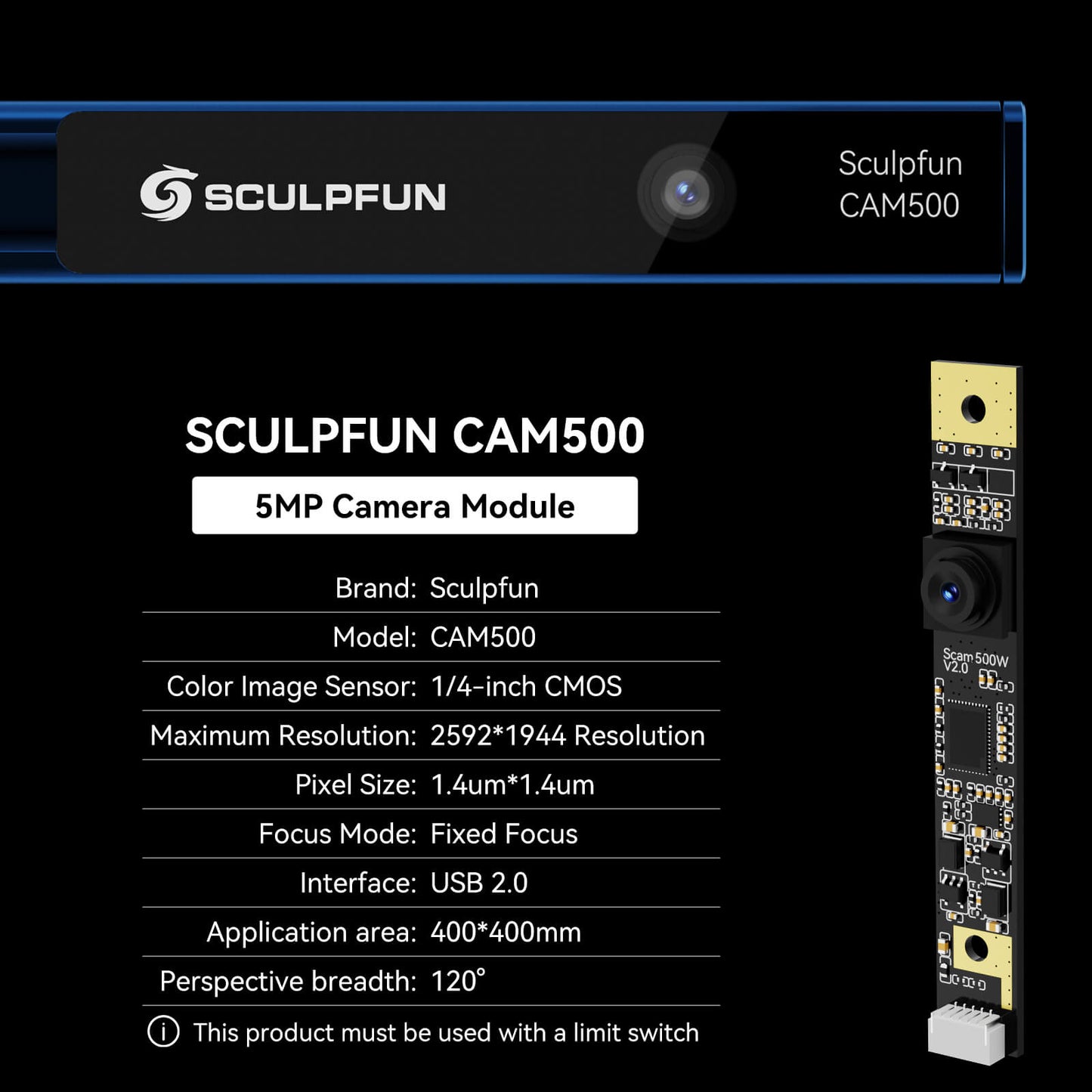 SCULPFUN CAM500 Lightburn Camera Precise Positioning for Laser Engravers