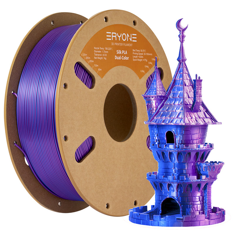 PLA Silk Dual-Color Filament - 1.75mm±0.03mm (1kg)