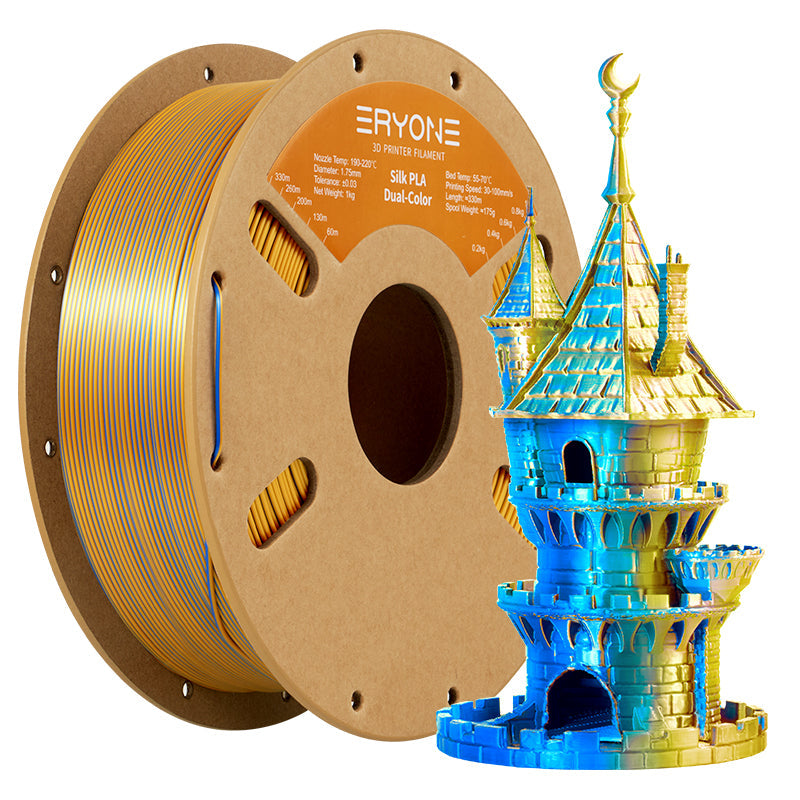 PLA Silk Dual-Color Filament - 1.75mm±0.03mm (1kg)