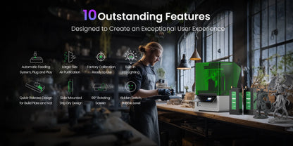 Uniformation GK3 Pro – Imprimante résine professionnelle haute résolution avec source lumineuse de 385 nm et contrôle actif de la température de la résine