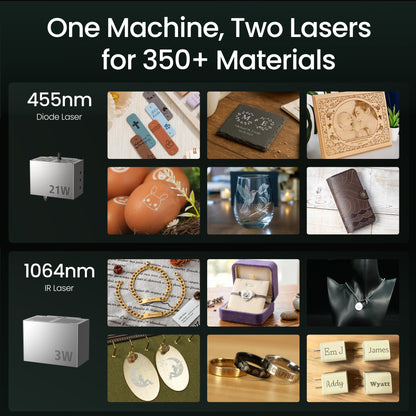 SCULPFUN E1 Pro Dual Laser Graviermaschine 21W + 3W IR 400 x 320 mm