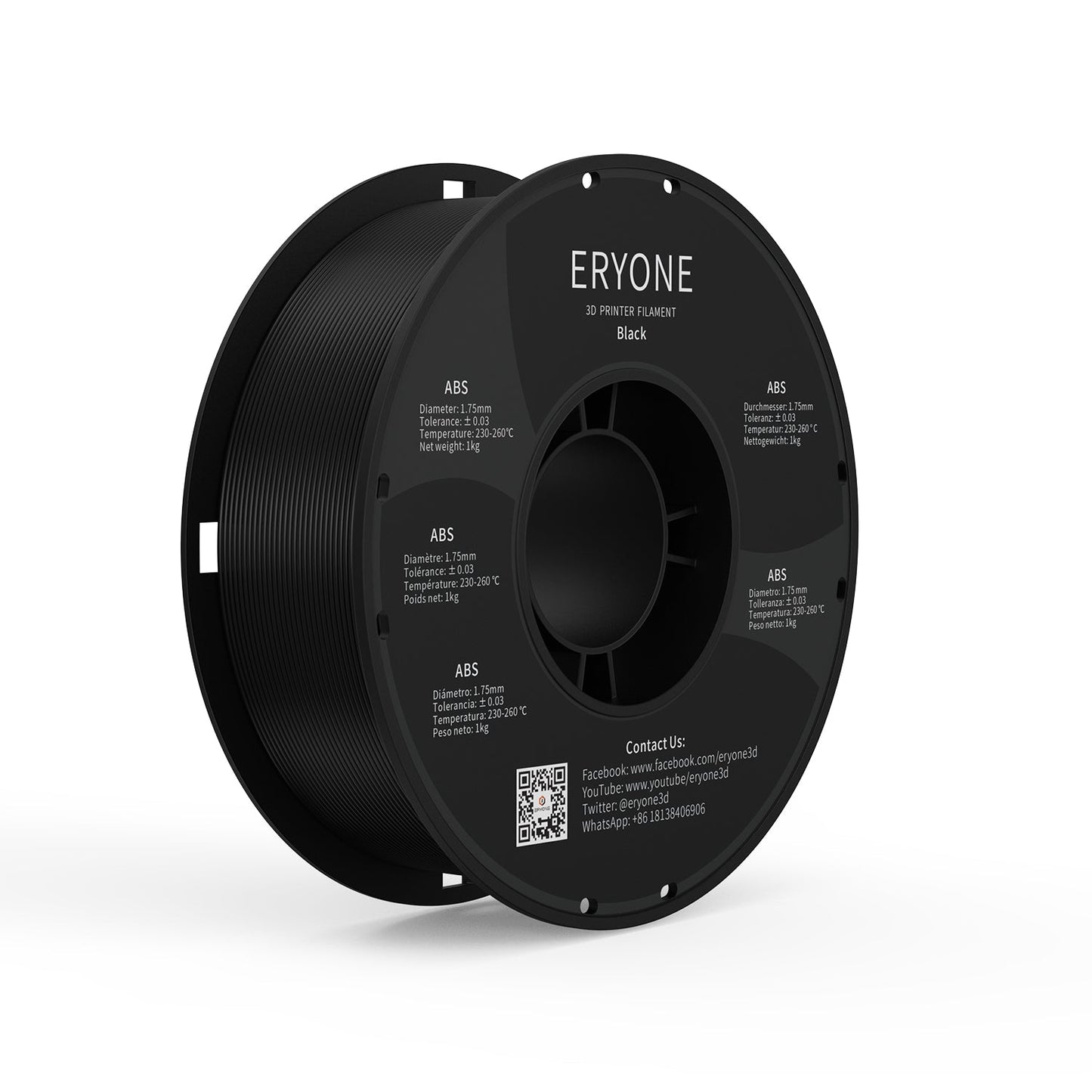 ERYONE ABS 3D Printer Filament 1.75mm, Dimensional Accuracy +/- 0.05 mm 1kg (2.2LBS)/Spool
