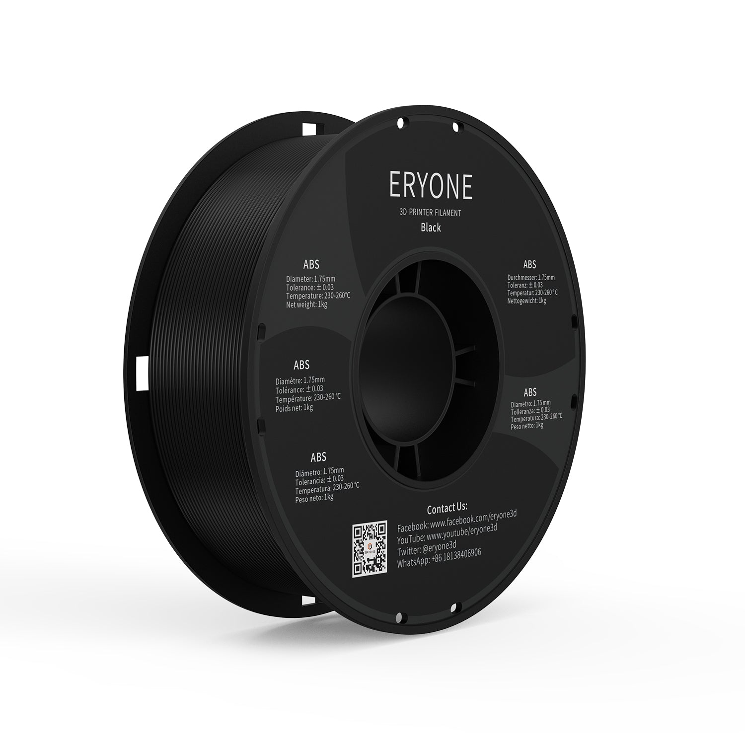 ERYONE ABS 3D Printer Filament 1.75mm, Dimensional Accuracy +/- 0.05 mm 1kg (2.2LBS)/Spool
