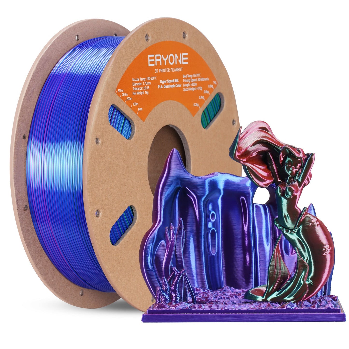 PLA Silk High-Speed Quadruple Filament - 1.75mm±0.03mm (1kg)