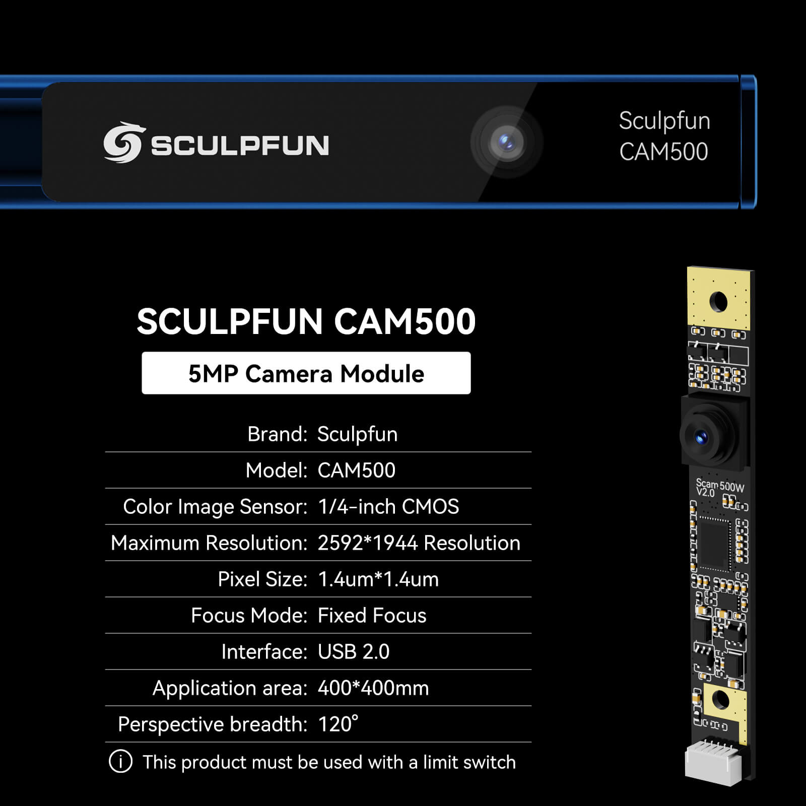 SCULPFUN CAM500 Lightburn Camera Precise Positioning for Laser Engravers