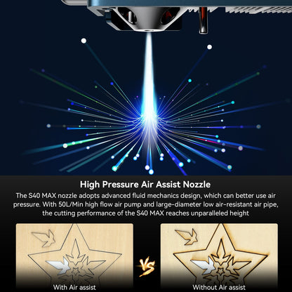 Sculpfun S40 MAX 48W Laser Engraver Cutting Machine 830*800mm Engraving Area