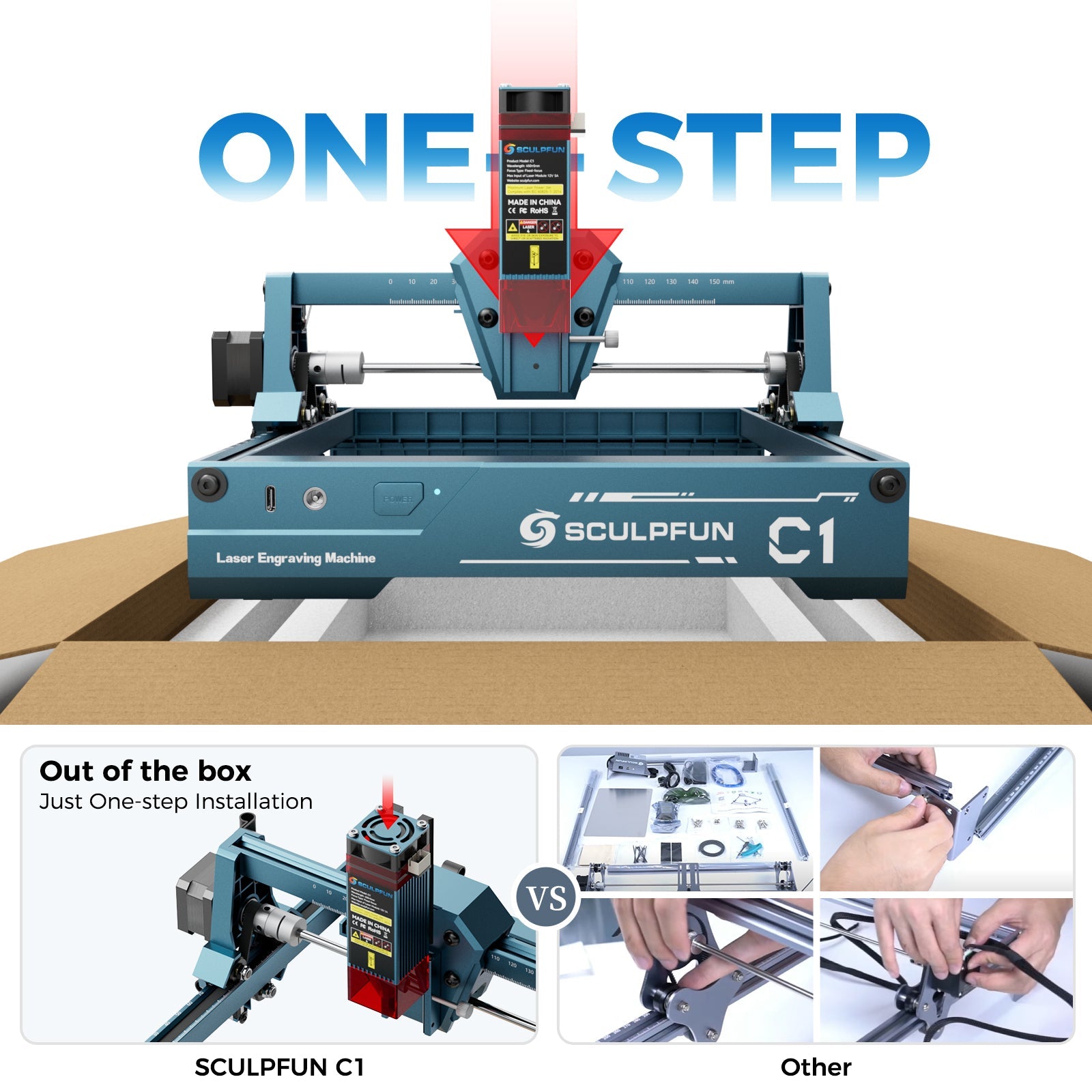 [Early Bird Sale]Sculpfun C1 Mini Portable Laser Engraver