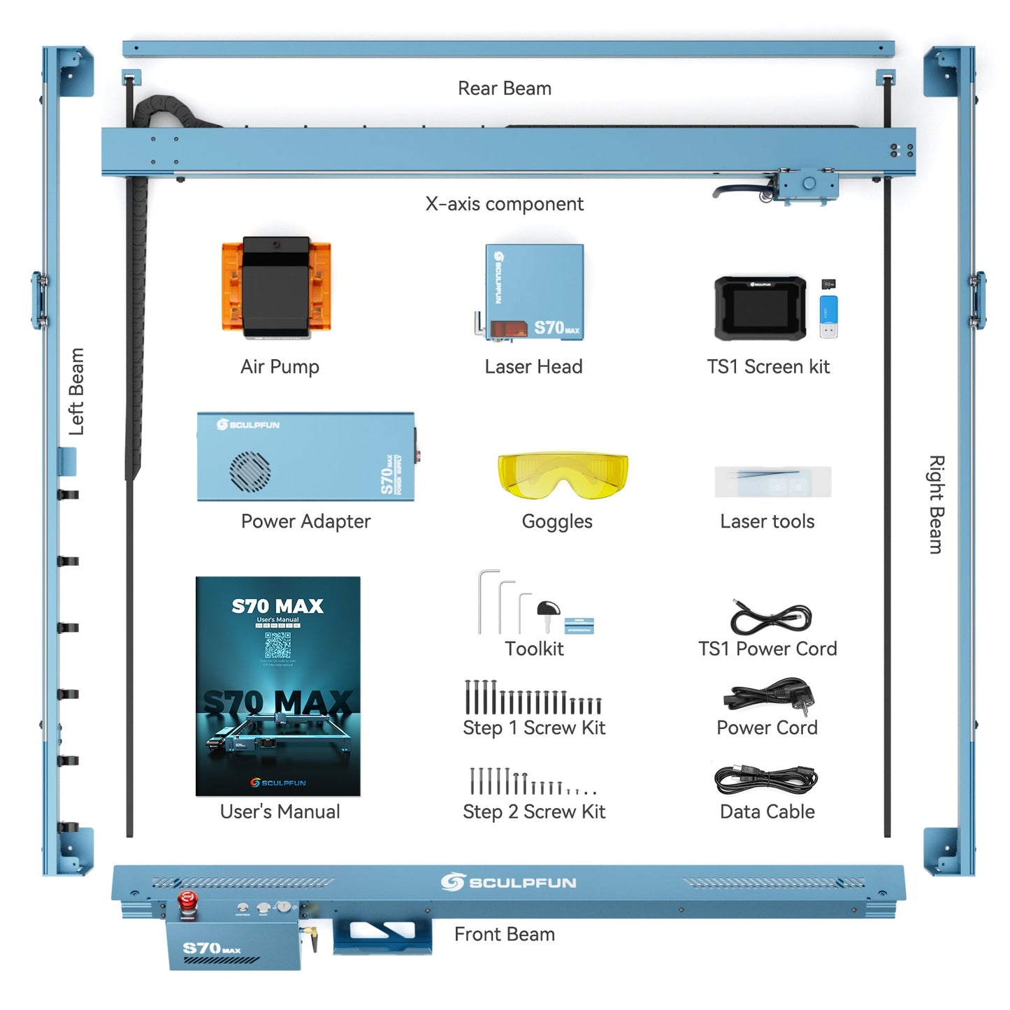 SCULPFUN S70 MAX 70W Laser Engraver and Cutting Machine
