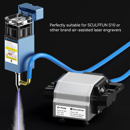 SCULPFUN 30L/Min Air Pump Air Compressor for Laser Engraving Machine