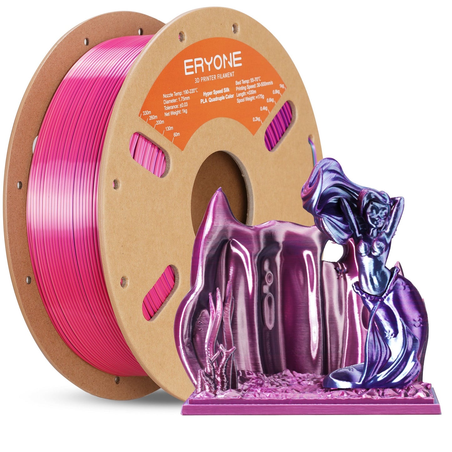 PLA Silk High-Speed Quadruple Filament - 1.75mm±0.03mm (1kg)