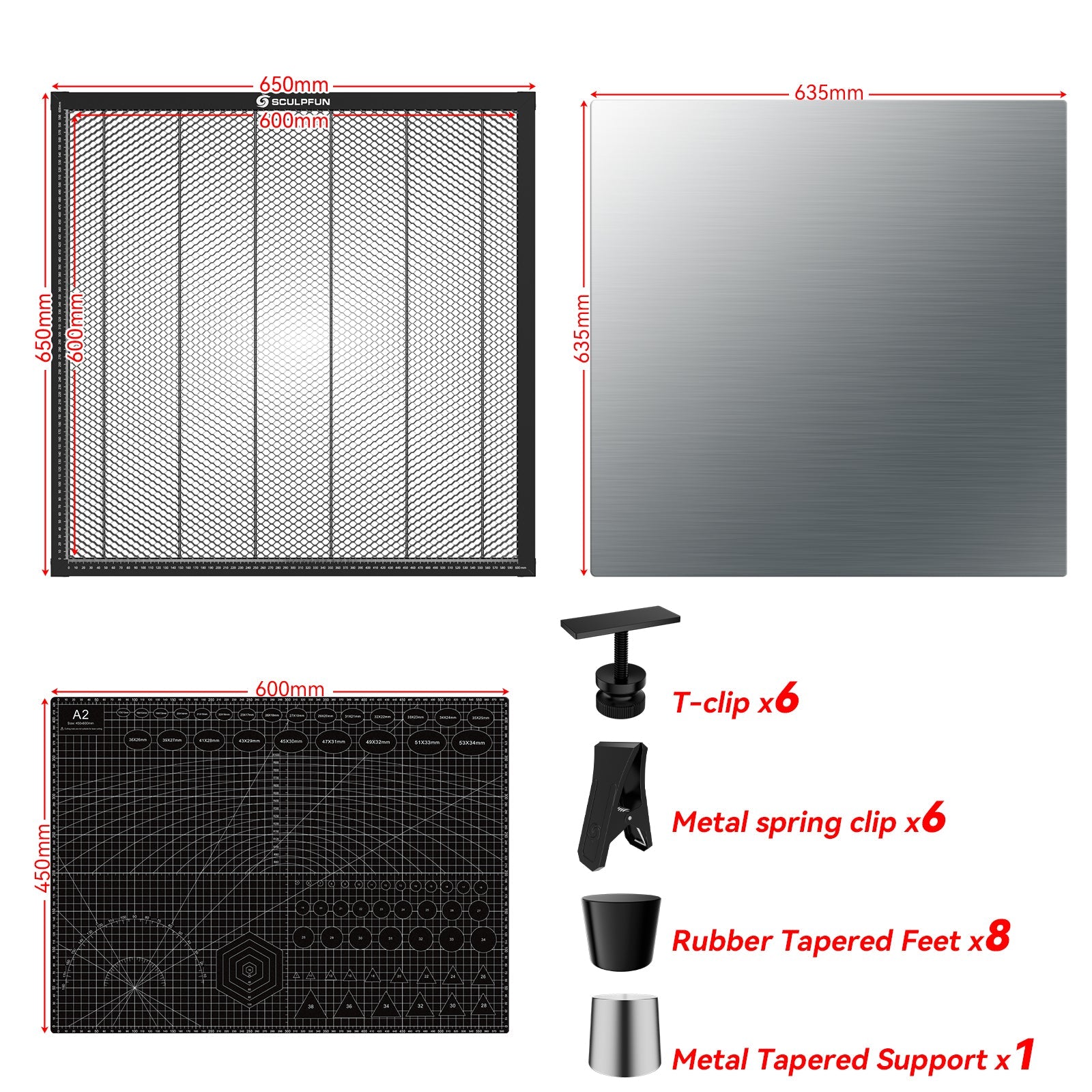 SCULPFUN H3 Laser Cutting Honeycomb Panel Workbench 600x600mm