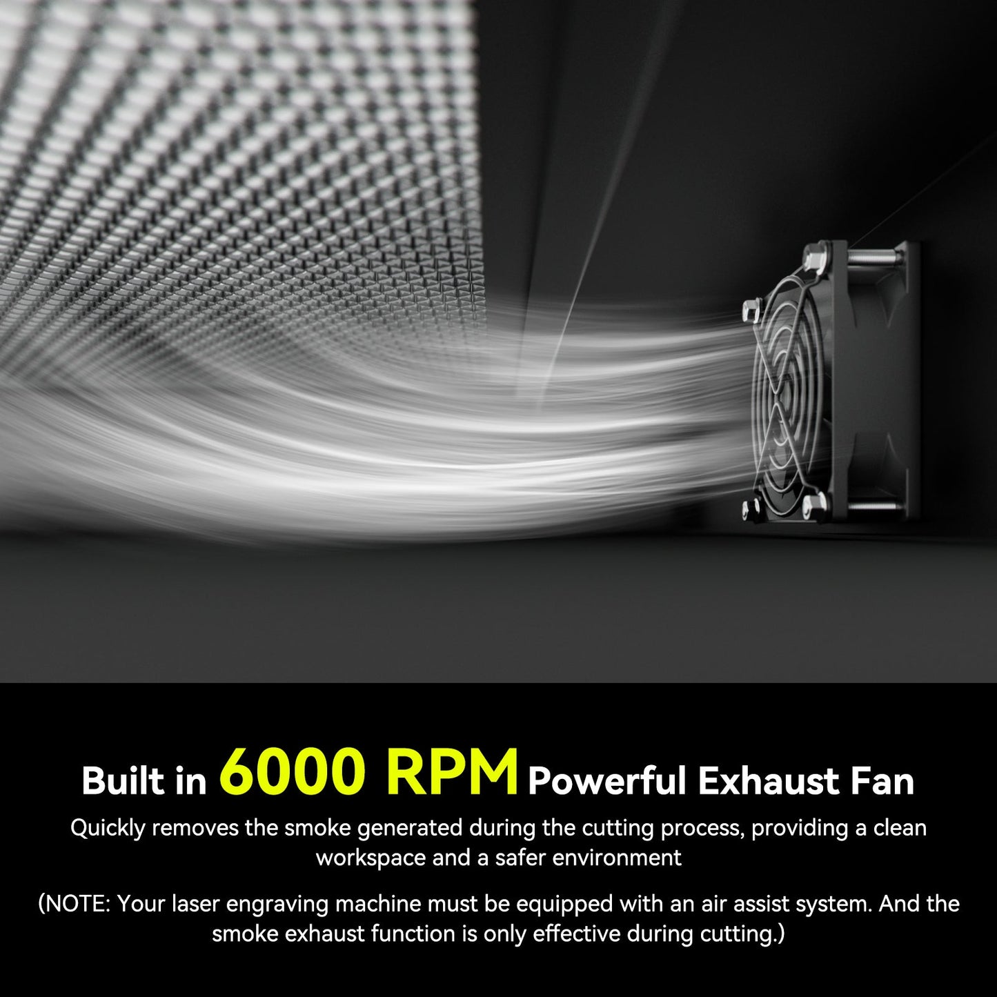 SCULPFUN H5 Gen2 Honeycomb Cutting Exhaust Platform 650×650mm Honeycomb Laser Bed with Fume Extraction Fan